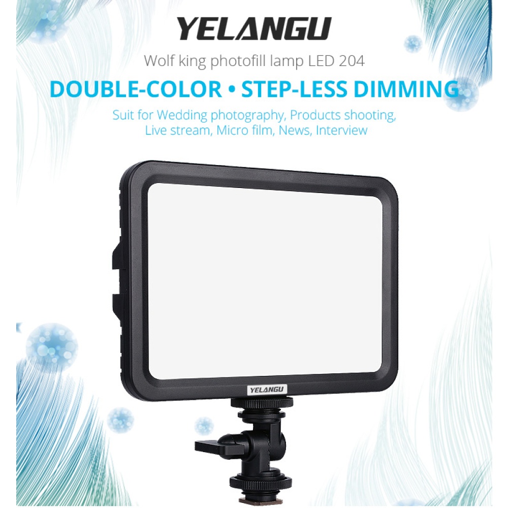 LED Camera Light Stepless Dimming Fill Lamp Photograph Flashes Lights Wedding for black