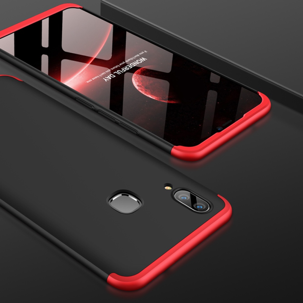 For VIVO V9/Y85/Z1 Slim 3 in 1 Hybrid Hard Case Full Body 360 Degree Protection Back Cover red - Image 2