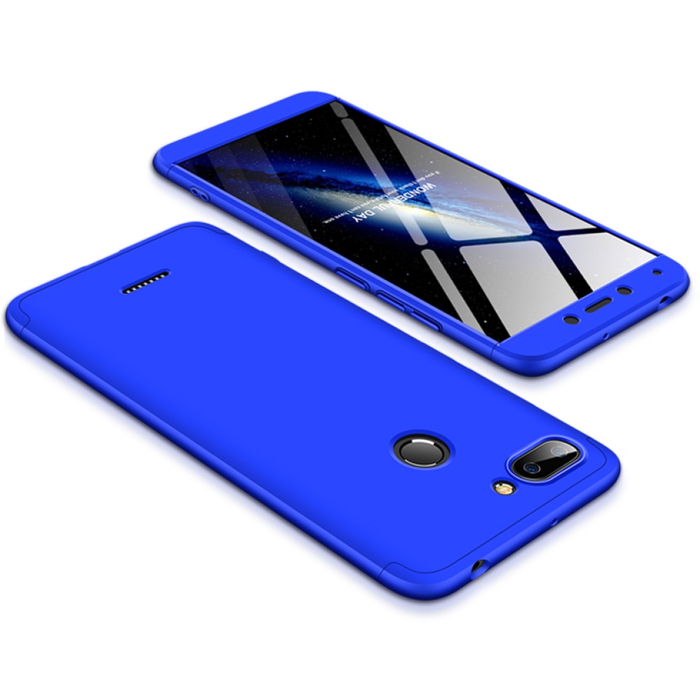 For Redmi 6 3 in 1 Hybrid Hard Case Full Body 360 Degree Protection Back Cover blue - Image 2