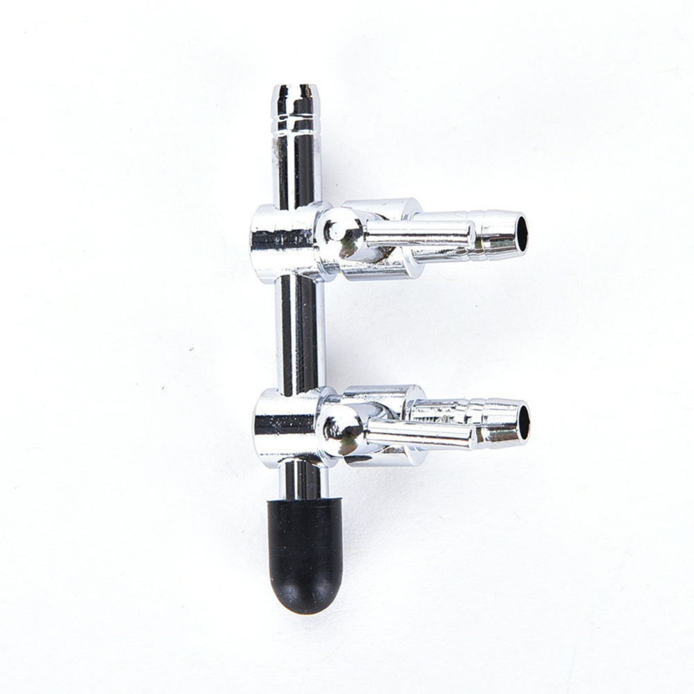 Stainless Steel Aquarium Tank Air Pump Flow Splitter Tube Pipe Line Control Valve Switch 2 heads