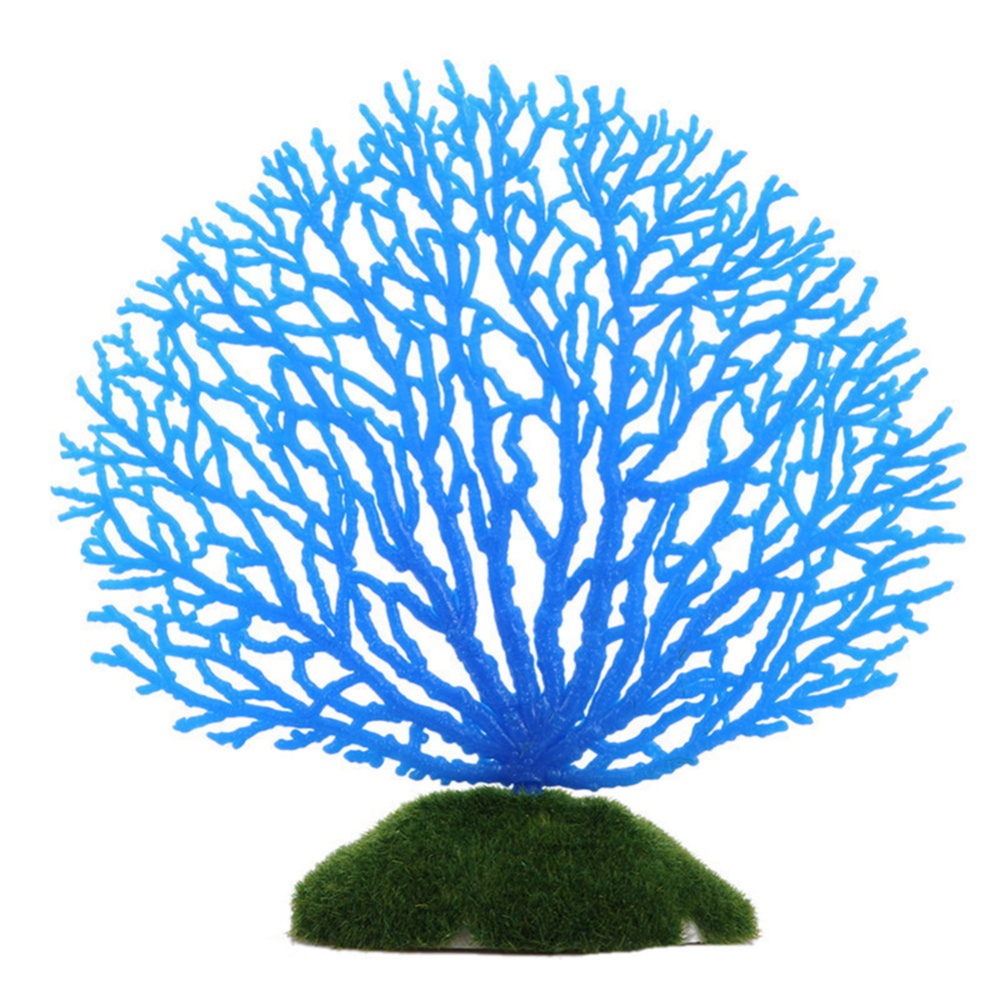 Glowing Effect Aquarium Decoration Artificial Noctilucence Coral for Fish Tank Fake Underwater Plant Landscape blue