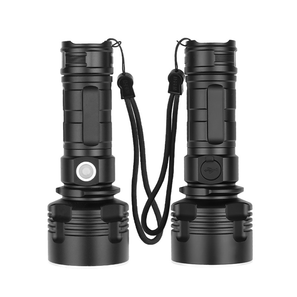 LED Flashlight XHP50 Torch USB Rechargeable Bright Outdoor Flash Light 1475-XHP50 bulb + cable