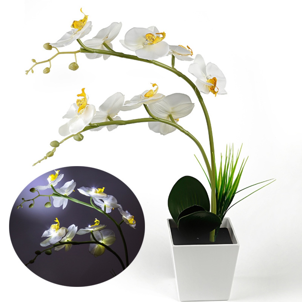 9LEDs Simulate Phalaenopsis Pot Lamp with White Light for Decoration light - Image 2