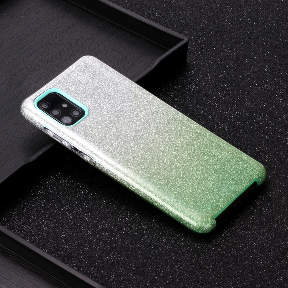 For OPPO Realme 5/Realme 5 Pro/A5 2020/A9 2020/A52/A92 Phone Case Gradient Color Glitter Powder Cover with Airbag Bracket green - Image 2