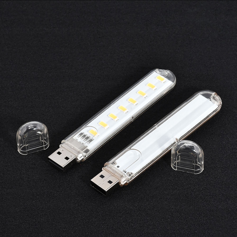 Mini USB Power 8 LED Night Light Portable 5V Reading Lamp for Bank Computer Laptop - Yellow - Image 3