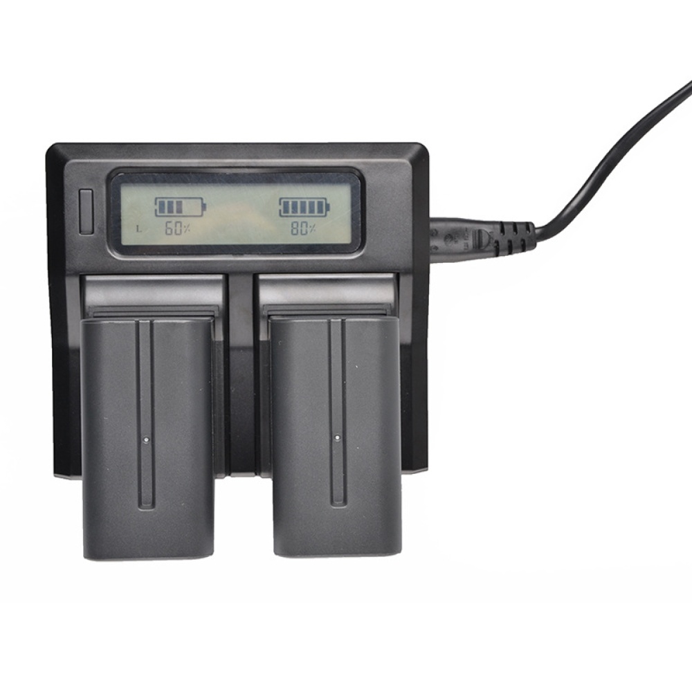 Dual Channel Digital Camera Battery Charger with LCD Display for NP-F770 F750 F550 F960 British Plug - Image 2