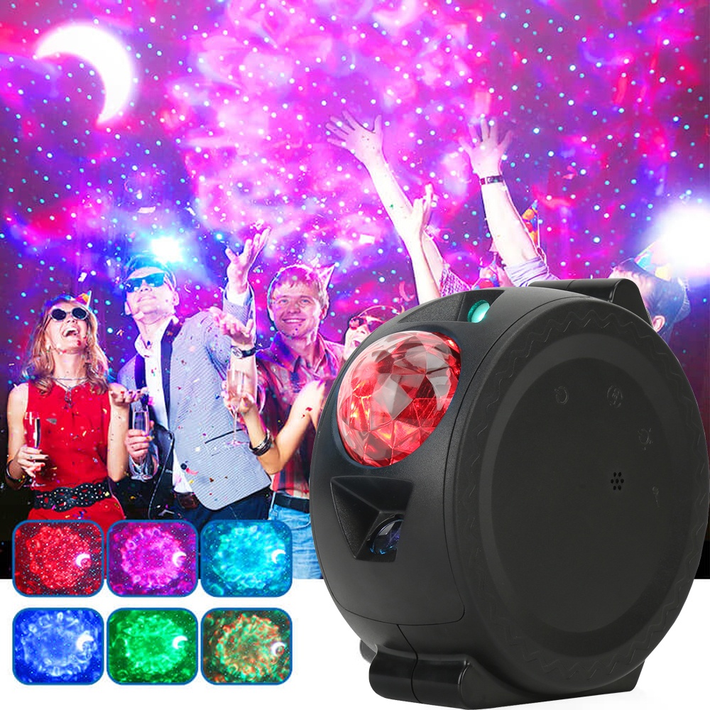 LED Projector Night Light Starry Ocean Wave Projection 6 Colors 360Degree Rotating Lamp for Kids white_Without WiFi - Image 2