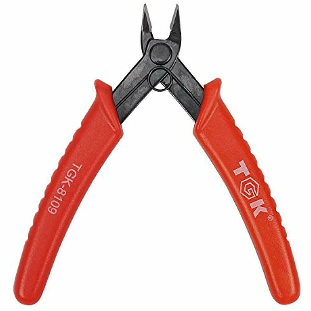 Wire Cutters Micro Shear Flush 45 Degree Carbon Steel Pliers 5inch Red(TGK-8109) TGK-8109