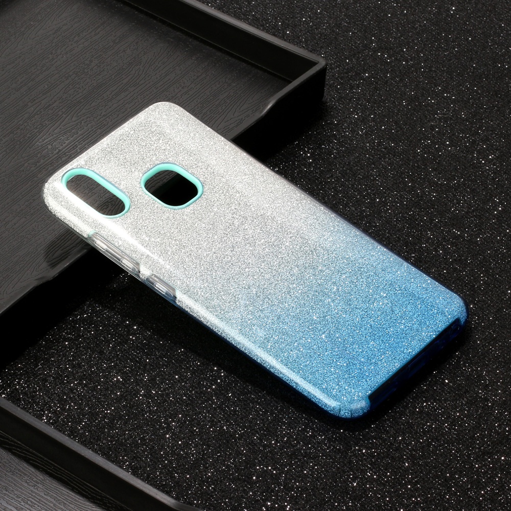 For VIVO Y91/Y93/Y95 with hole/V17/S1 Pro/Y95 Phone Case Gradient Color Glitter Powder Cover Airbag Bracket blue - Image 2