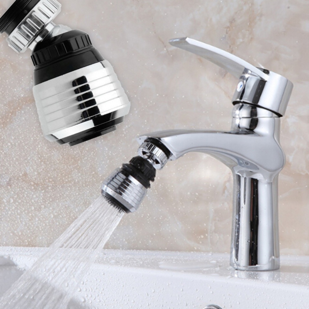 360 Degree Rotating Faucet Filter Tip Water Bubbler Anti-splash Economizer Kitchen Supplies black - Image 3