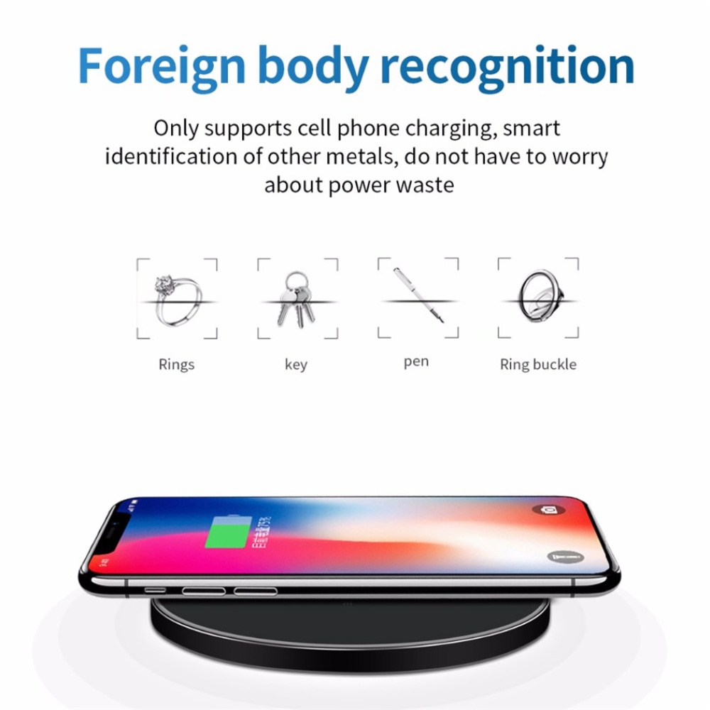 Qi Wireless USB Fast Charging Charger for Phone X XR 11pro Max QC3.0 10W Samsung S9 S8 Note 9 S10 Gold - Image 2