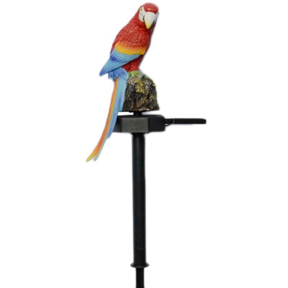 LED Outdoor Waterproof Solar Powered Parrot Shape Lawn Lamp for Garden Courtyard red - Image 3