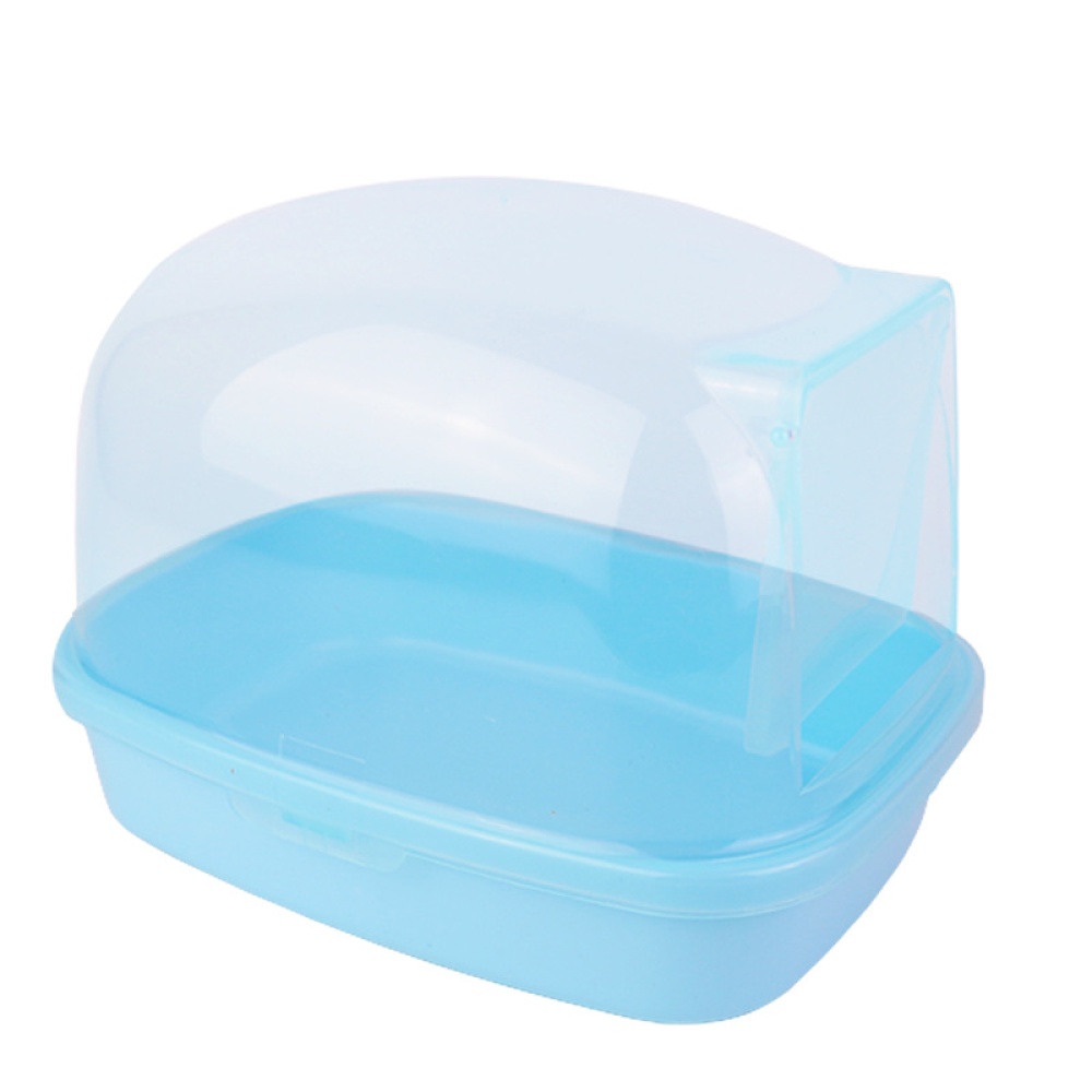 Large Transparent Pet Bathroom with Round Corners for Squirrel Chinchilla Hedgehog blue - Image 2