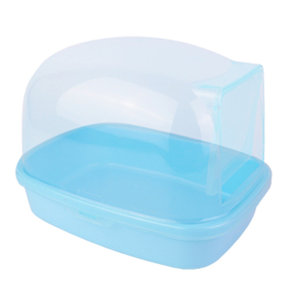 Large Transparent Pet Bathroom with Round Corners for Squirrel Chinchilla Hedgehog blue - Image 3