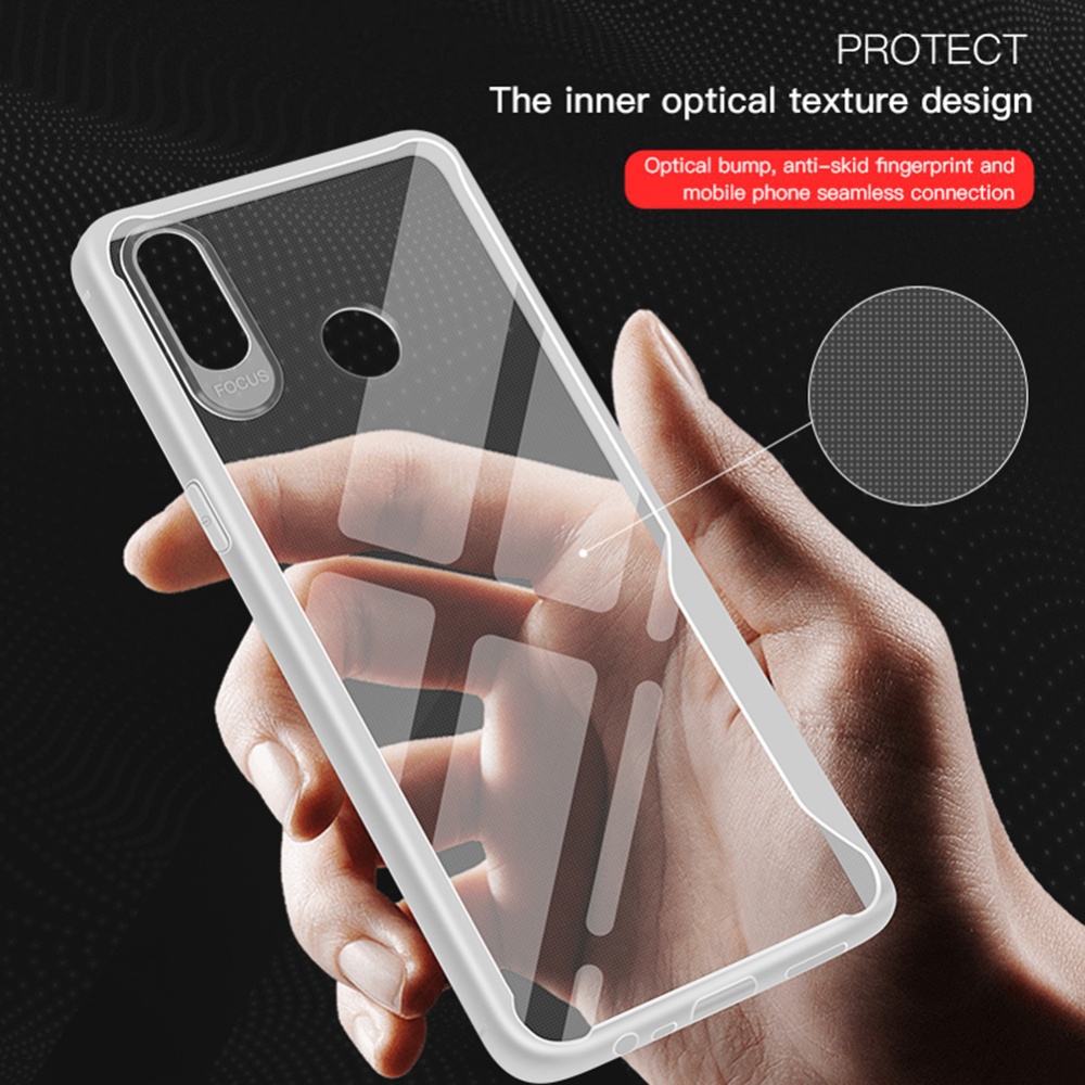 Acekool for OPPO realme 3 Ultra Slim Translucent Back Cover Non-slip Shockproof TPU Full Protective Case Transparent gray - Image 2