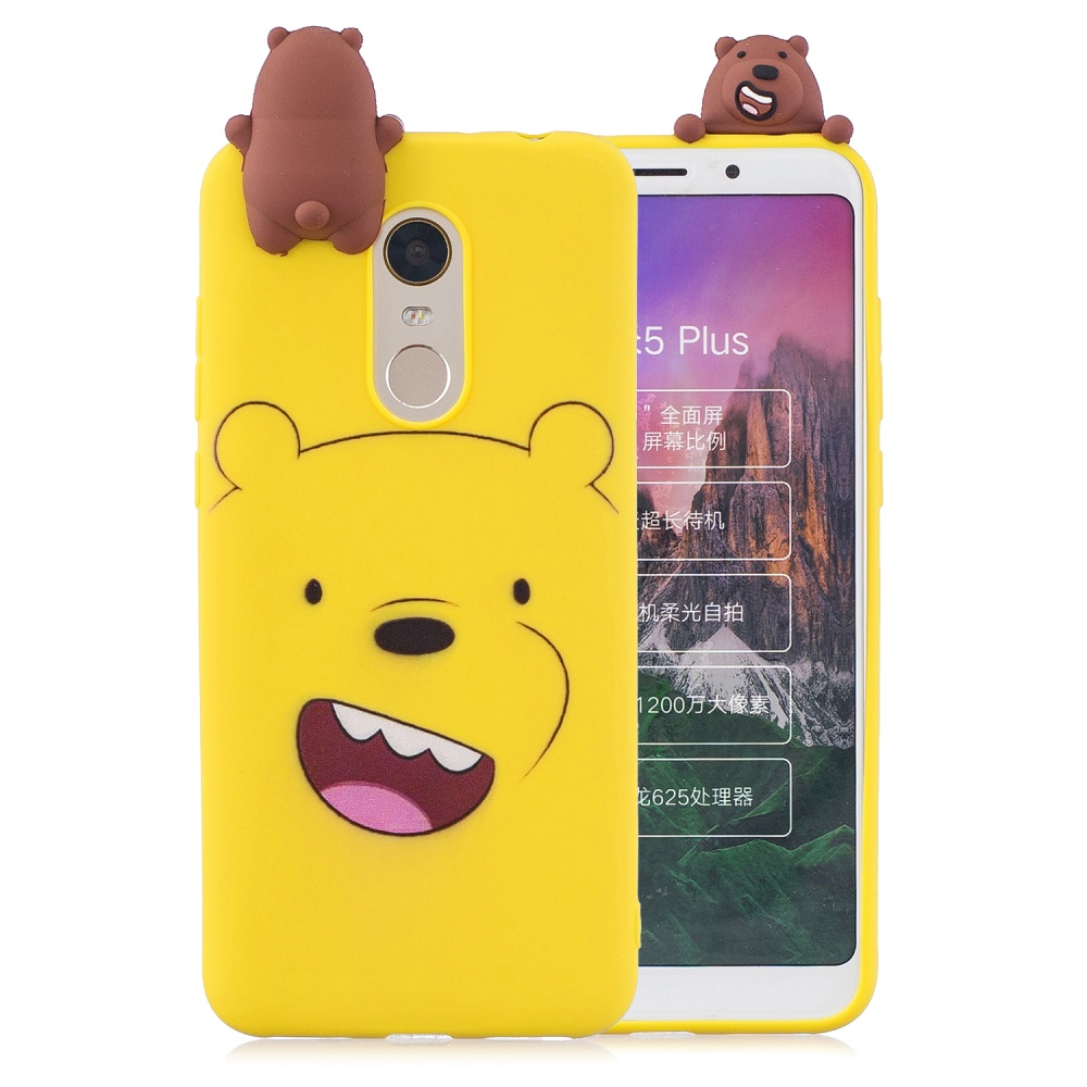 For Redmi 8/8A/5/Note 8T Mobile Phone Case Cute Cellphone Shell Soft TPU Cover with Cartoon Pig Duck Bear Kitten Lovely Pattern Yellow - Image 2