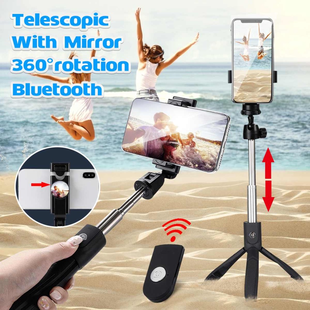 Selfie Stick Tripod Monopod Bluetooth Wireless Remote Mini for Xiaomi/Honor Smartphone iPhone black - Image 2