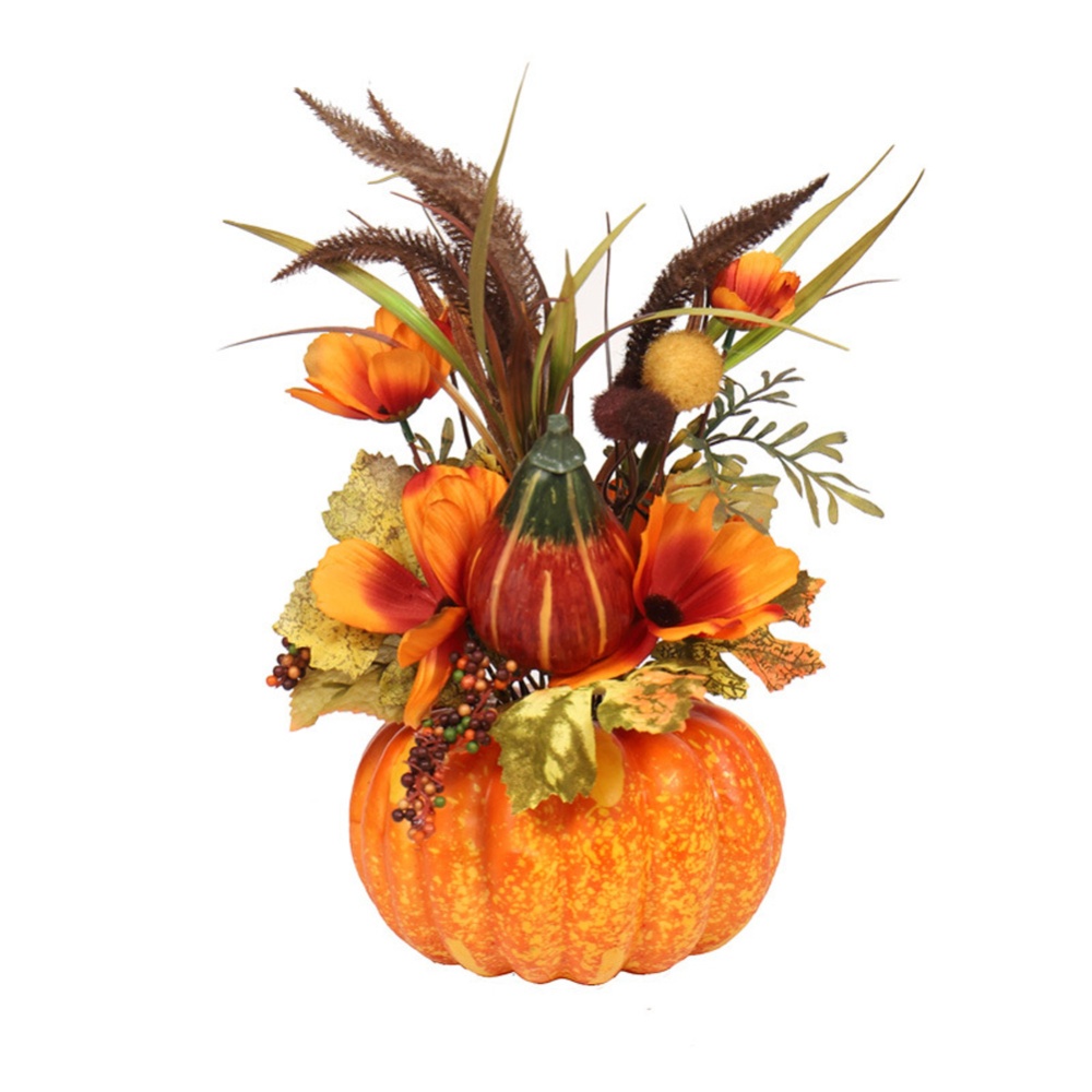 Mini Artificial Pumpkins Maple Leaves Decoration for Halloween Party Style 1