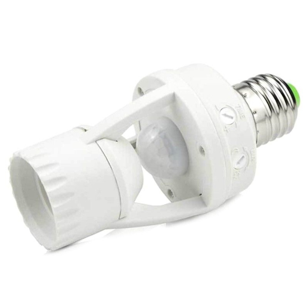 E27 LED Lamp Bulb Holder Light Socket Switch Infrared PIR Motion Sensor white