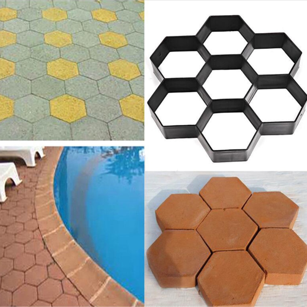 Garden Stone Walk Maker Mould DIY Pavement Concrete Mold Driveway Paving Brick Patio G30x30 - Image 2