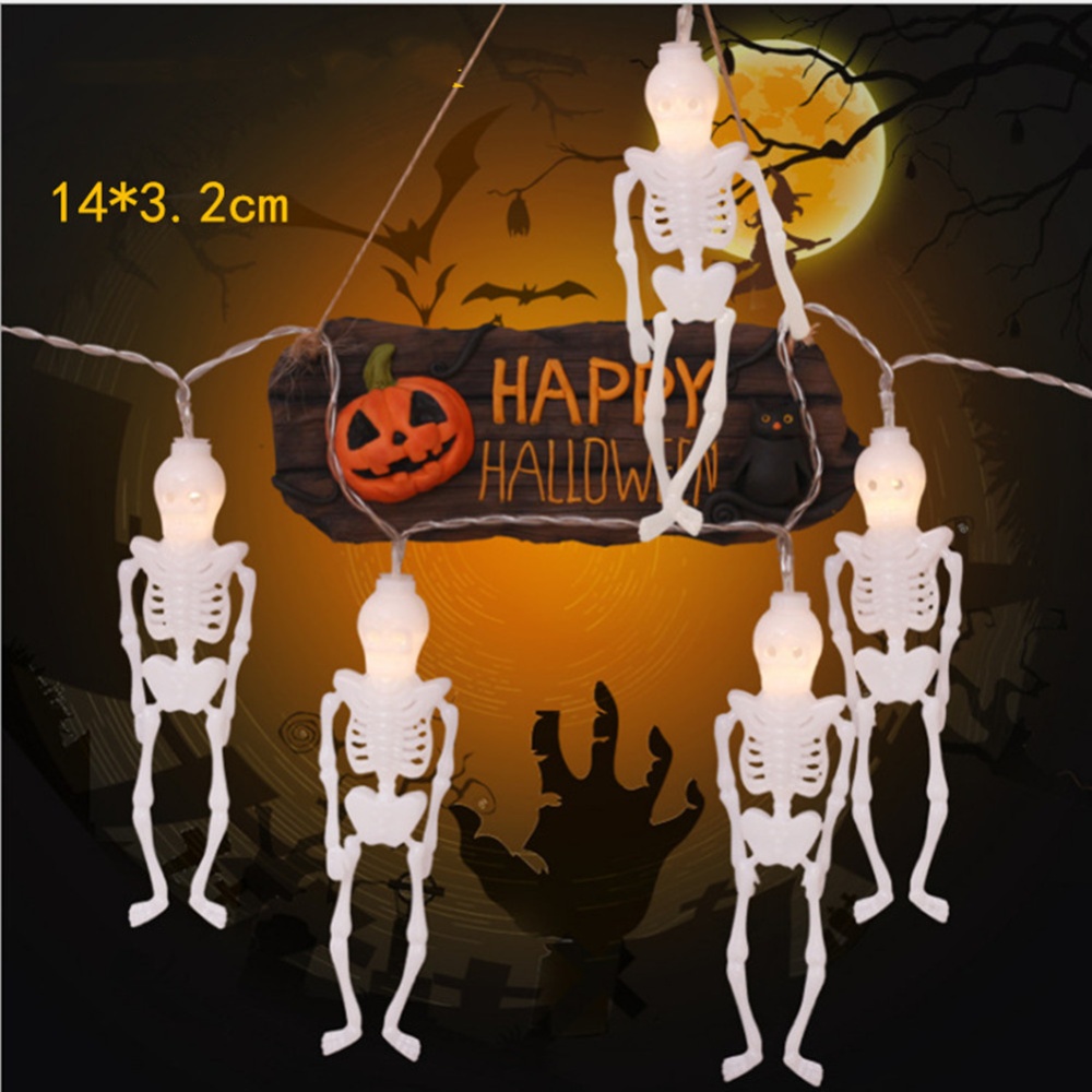 LED String Light Pumpkin/Skeleton/Skull Shape Night for Halloween Party Bar Decor(Without Battery) 1.5 m 10 lights