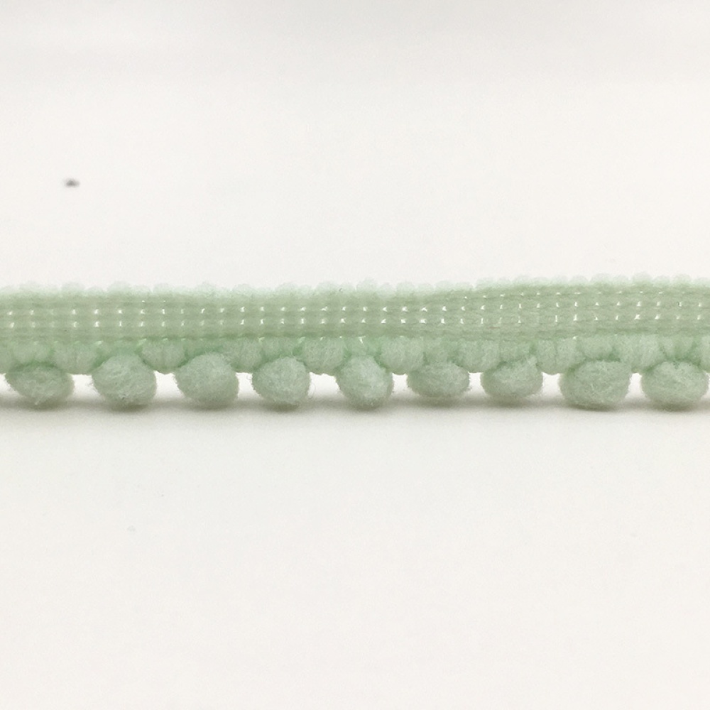 1PC 20 Yards 1cm Trim Ball Pompom Fringe Sewing Lace Handmade Craft Accessories Light blue green_20Yards