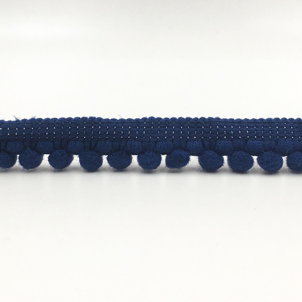 1PC 20 Yards 1cm Trim Ball Pompom Fringe Sewing Lace Handmade Craft Accessories Navy_20Yards