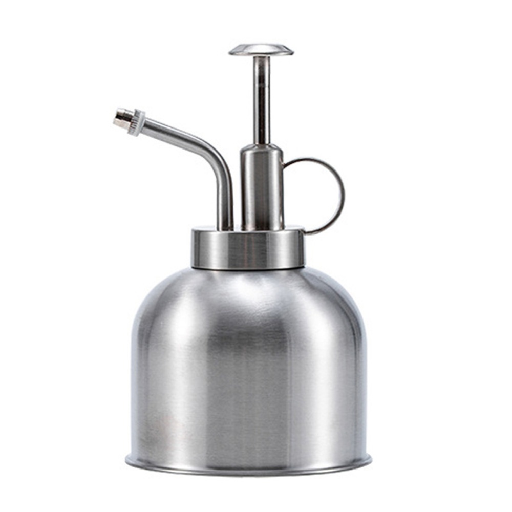 Retro Watering Can Stainless Steel Sprinkling Pot for Succulent Plants Gardening Silver/matte