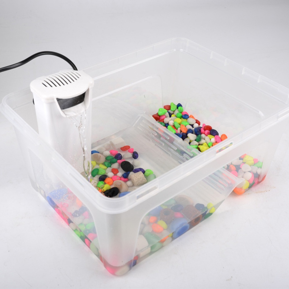 Tortoise Feeding Box with Climbing Platform Mini Reptile Aquarium House M