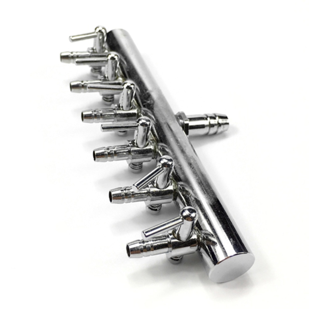 Stainless Steel Lever Distributor Splitter Oxygen Pump Air Flow Control Aquarium Outlet Accessories Ten holes