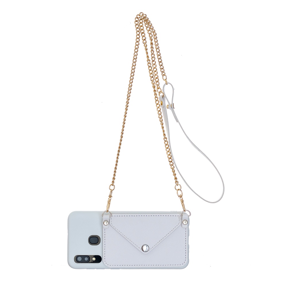 For HUAWEI P20/ P20 Lite/P20 Pro Mobile Phone Cover with Pu Leather Card Holder + Hand Rope Straddle white - Image 2