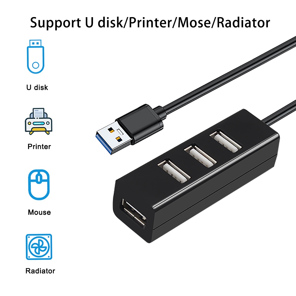 Usb Hub 2.0 Multi Splitter 4 Port Multiple Expander High Speed For Pc Computer Accessories White - Image 2