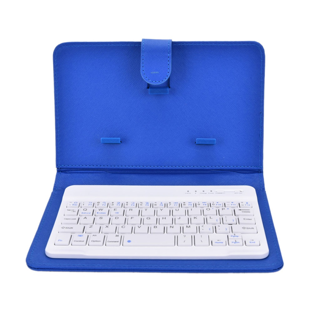 Portable PU Leather Wireless Keyboard Case for iPhone with Bluetooth 4.2-6.8 Inch Phones Sky blue_Bluetooth keyboard + leather case - Image 2