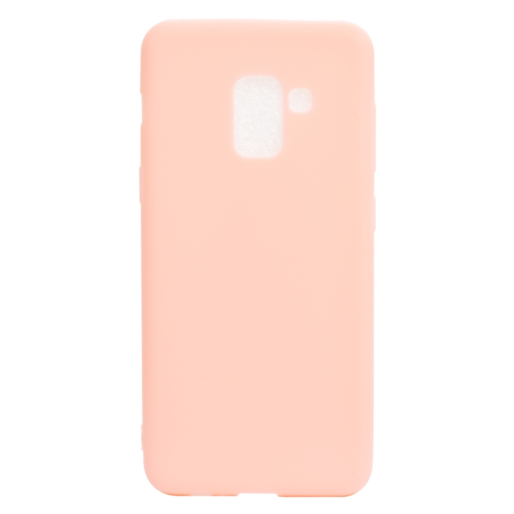 for Samsung A8 2018 Lovely Candy Color Matte TPU Anti-scratch Non-slip Protective Cover Back Case Light pink - Image 2