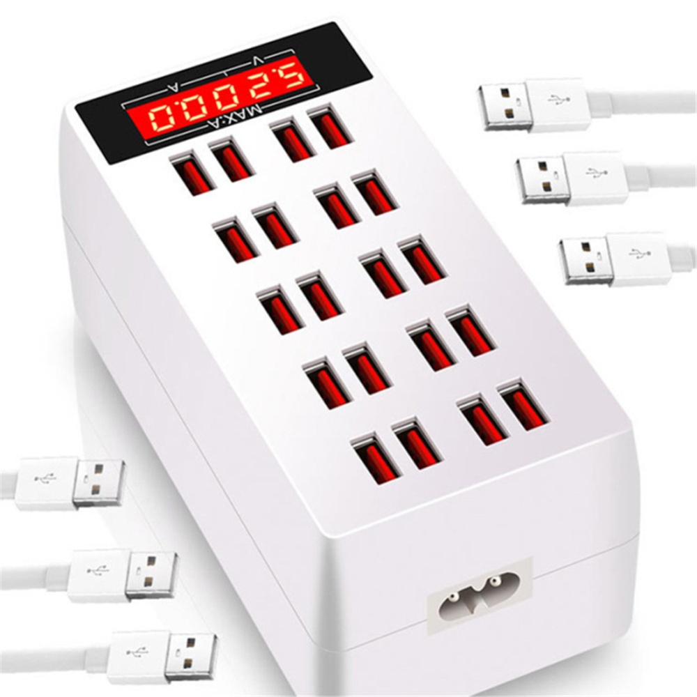 20-Ports Max 100W USB Hub Phone Charger Multiplie Devices Charging Dock Station Smart Adapter UK Plug - Image 2