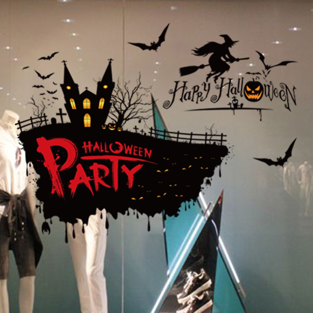 Removable Horror Witch Series Pattern Wall Sticker for Living Room Bedroom Decor 50*70cm