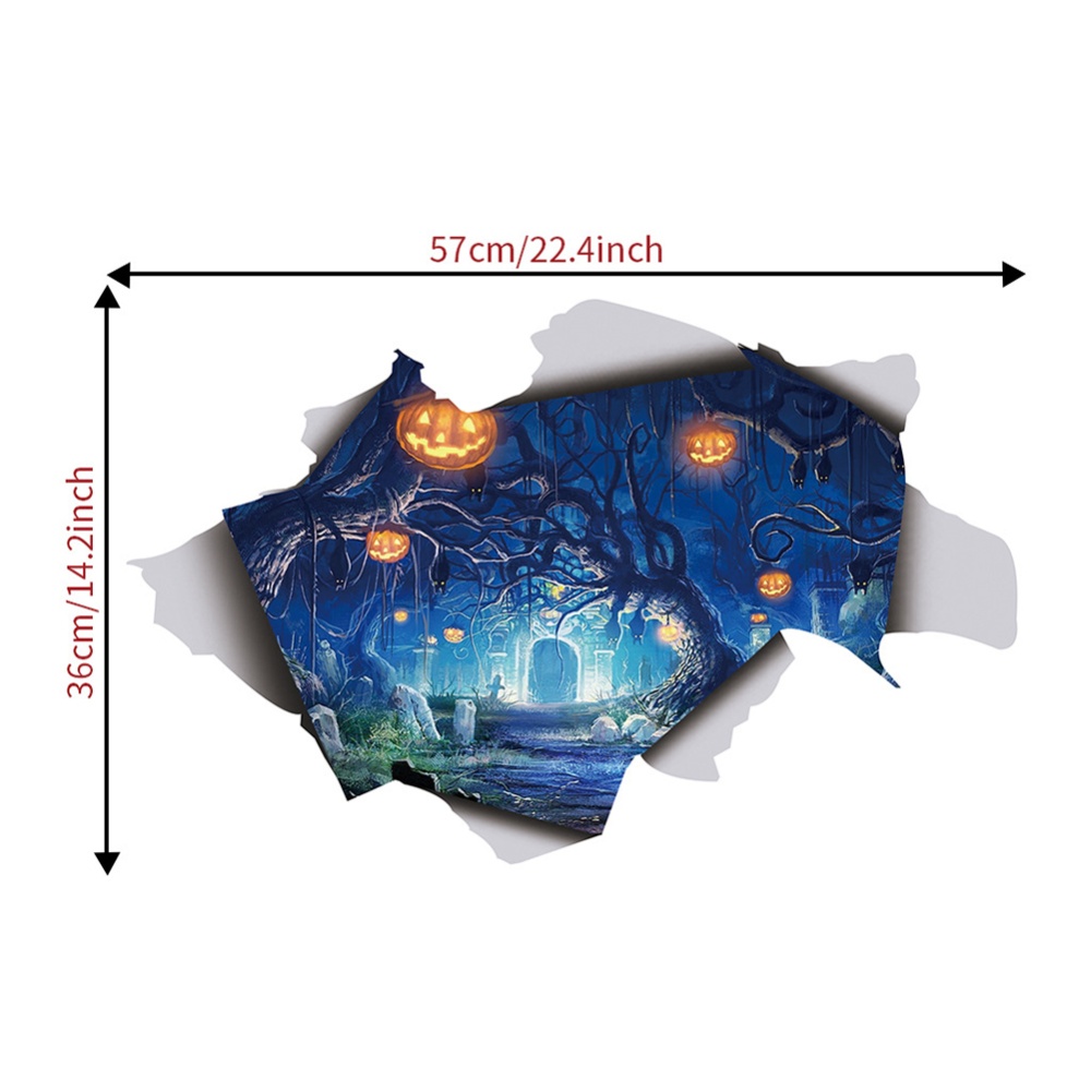 Hallween Series 3D Horror Pumpkin Lamp Pattern Wall Sticker for Decoration