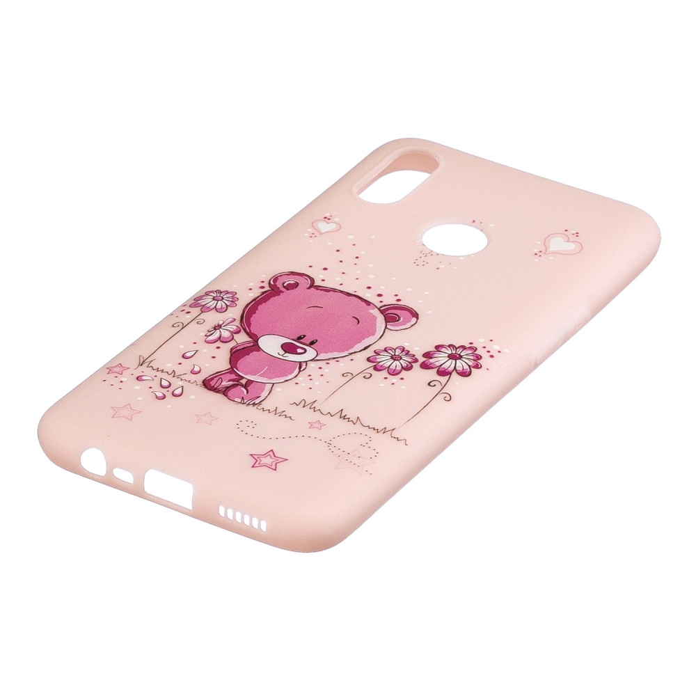 For OPPO Realme 3 Cartoon Lovely Coloured Painted Soft TPU Back Cover Non-slip Shockproof Full Protective Case with Lanyard Light pink - Image 2