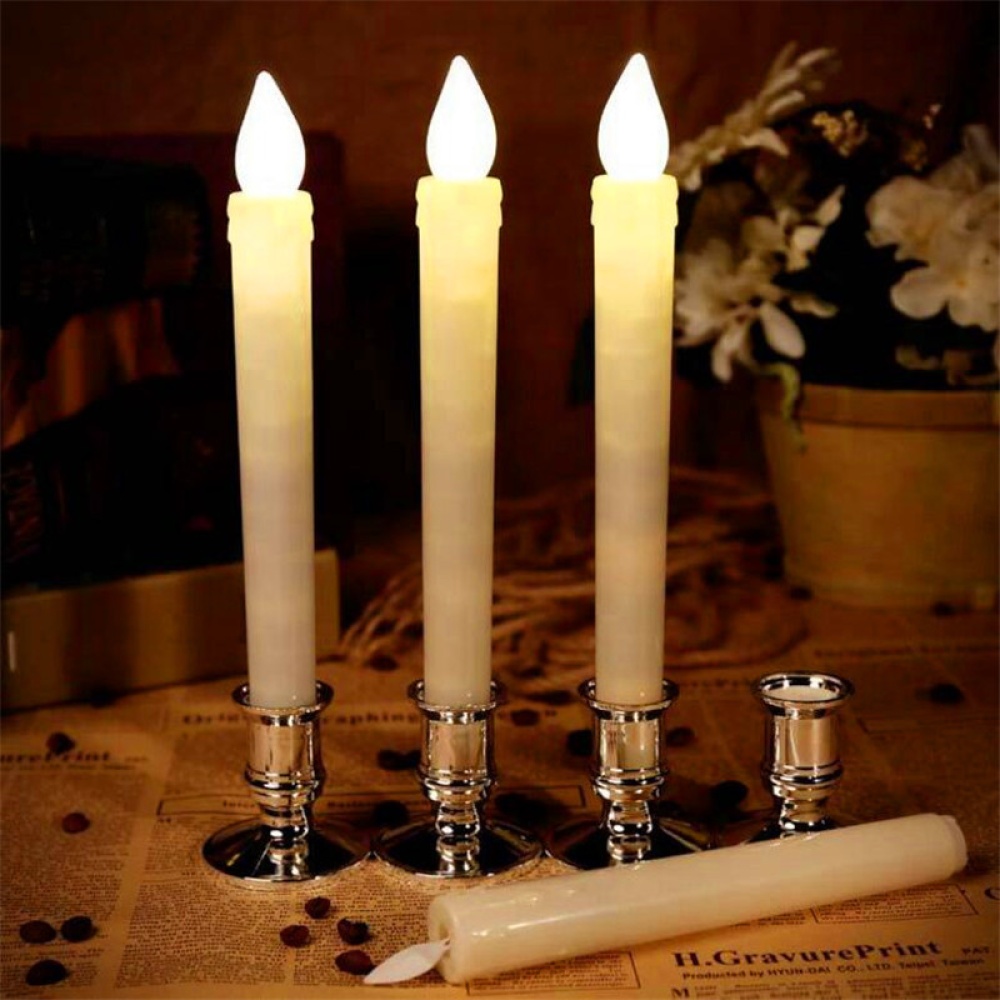 2Pcs/set LED Simulation Candle Christmas Electronic Light Candlestick Wedding Party Decoration red candle light - Image 3