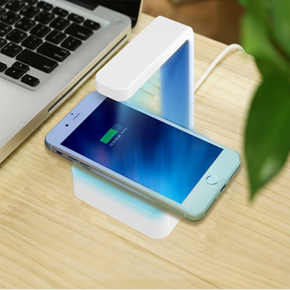 Wireless Charging UV Germicidal Lamp Disinfection Sterilizer Phone Holder white - Image 2