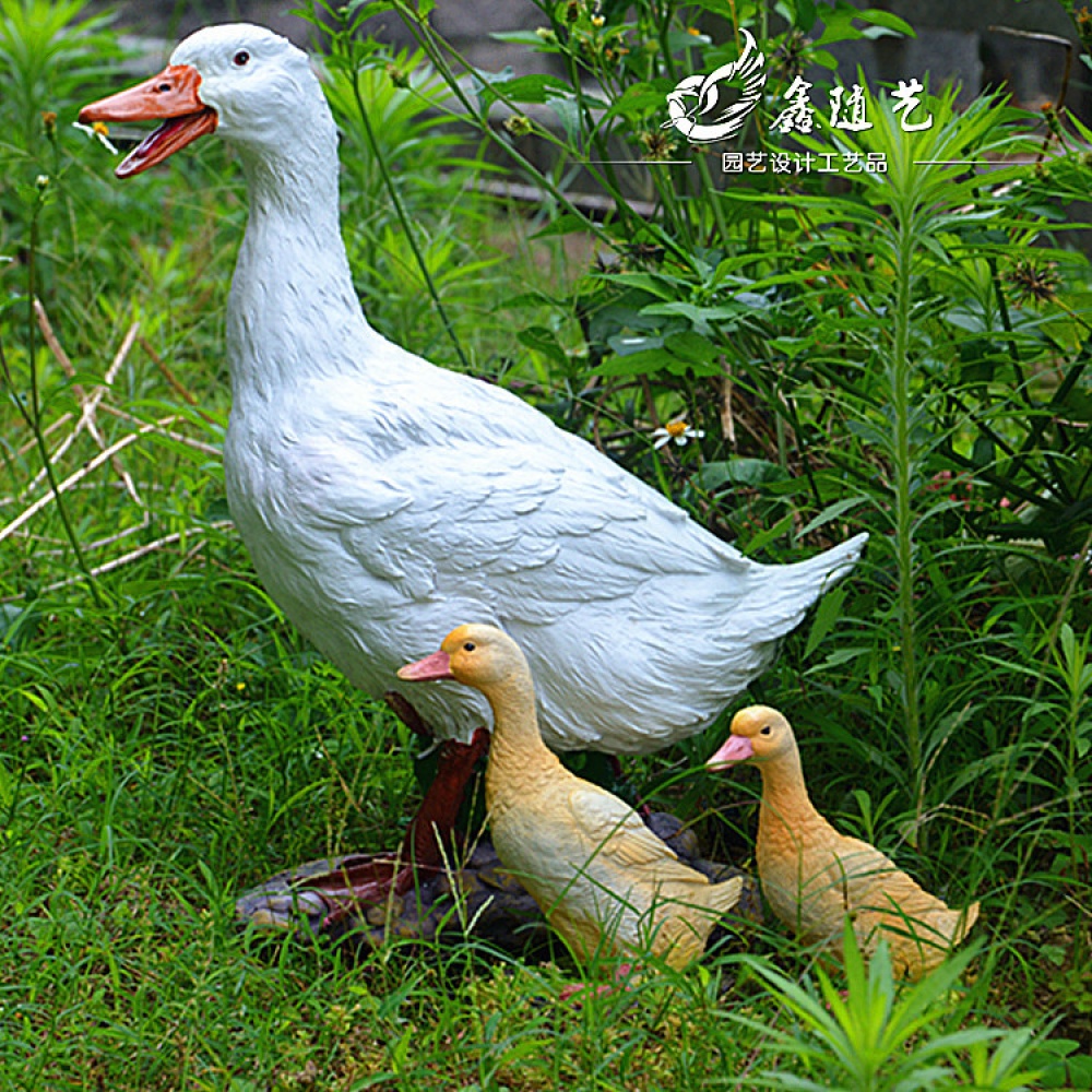 Realistic Outdoor Garden Resin Artificial Simulation Duck Model Sculpture Decor Crafts in white duck long 17* wide 9* high 18CM - Image 2