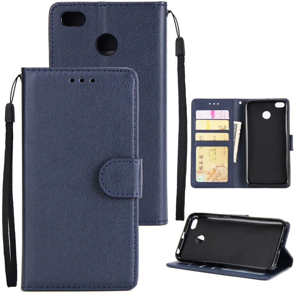 Ultra Slim Shockproof Full Protective Case with Card Wallet Slot for Xiaomi Redmi 4X blue - Image 2