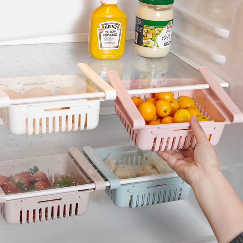 Refrigerator Partition Layer Multi-function Storage Rack Fresh-keeping Drawing Type apricot - Image 2