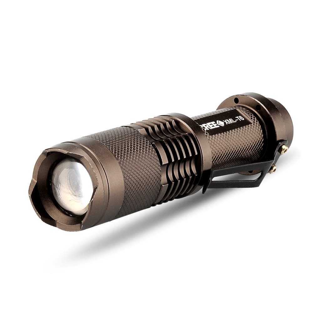 CREE XML T6 Mini LED Flashlight - For Camping + Fishing, 1200 Lumens, Weatherproof, 5 Modes