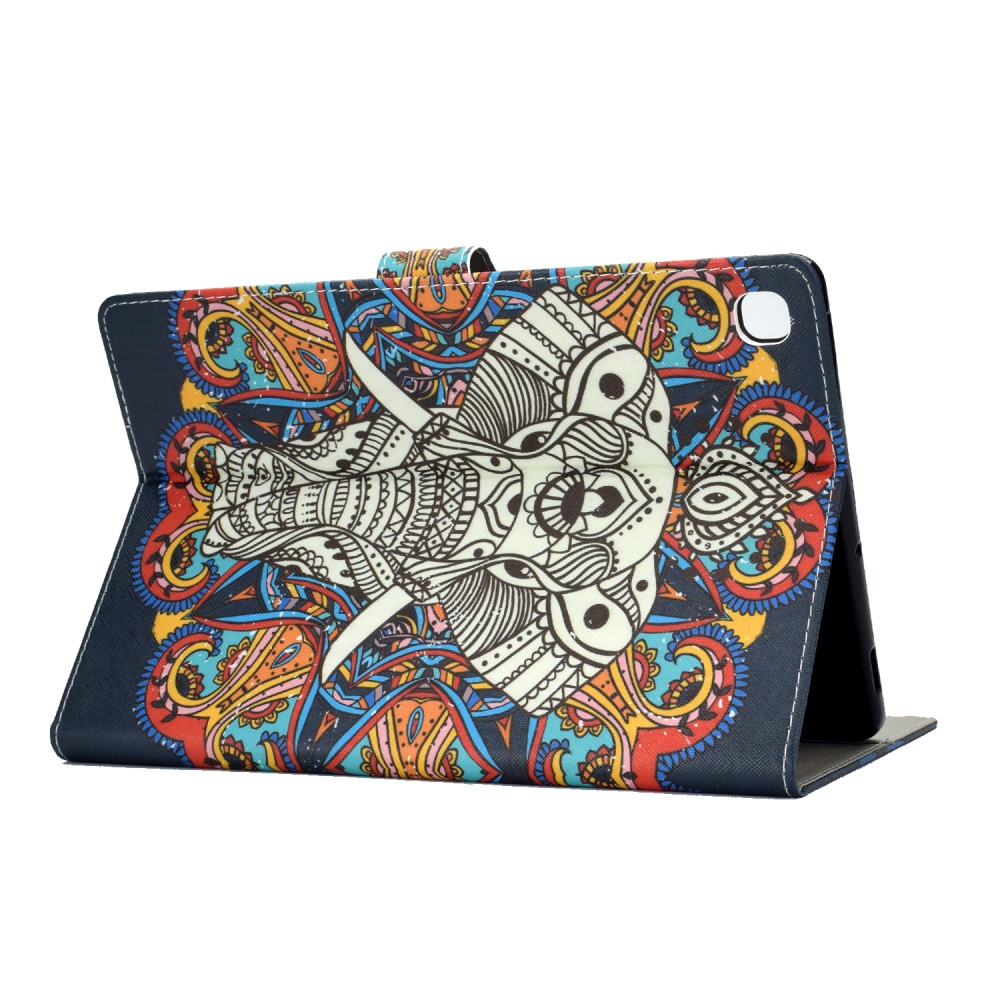 For Samsung T720/T725 Laptop Protective Cover Cartoon Color Painted Smart Stay PU with Front Snap Fun elephant - Image 2