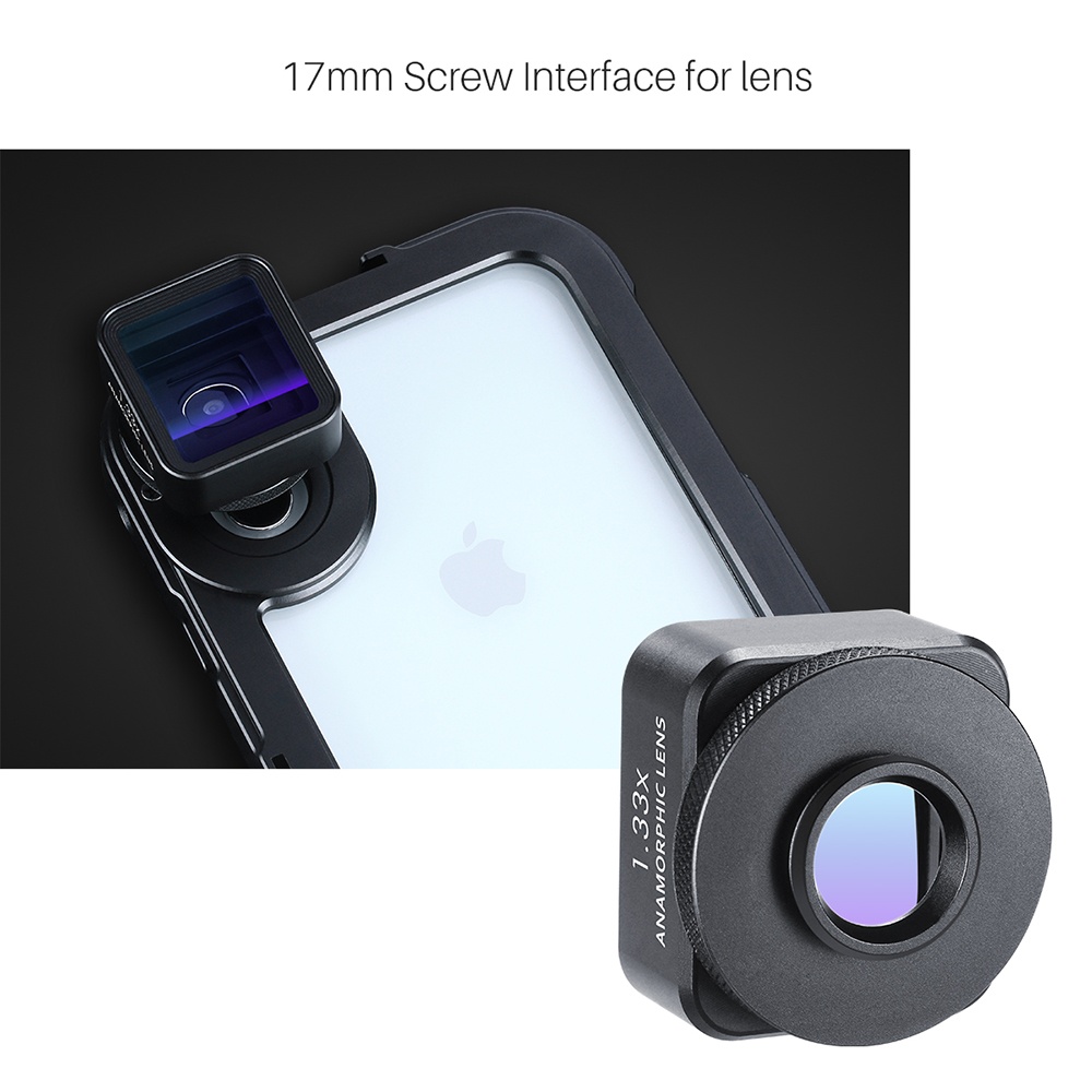 Ulanzi 17mm Universal 1.33X Anamorphic Phone Lens for iPhone Xs Max X Huawei P20 Pro Mate Movie Shooting Film Making black - Image 2