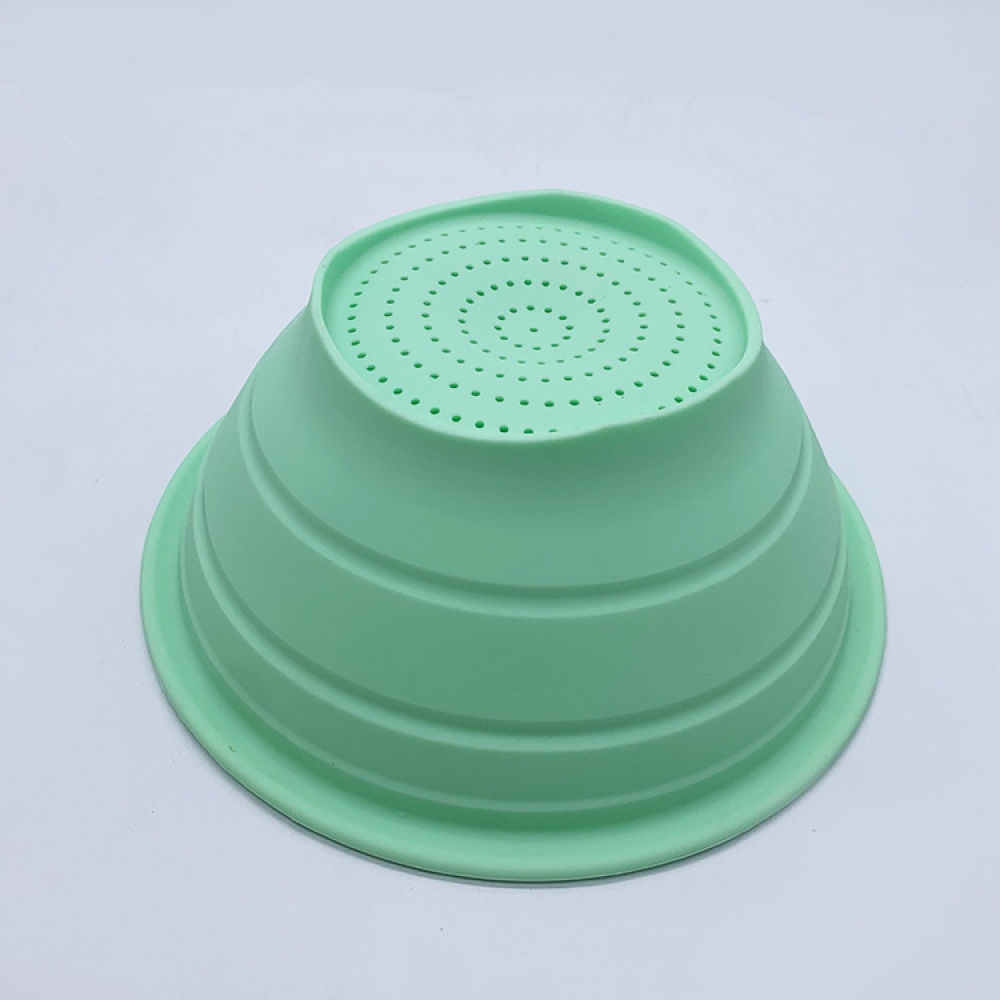 Foldable Drain Basket Colander Fruit Vegetable Washing Strainer Collapsible Drainer Kitchen Tool yellow - Image 2