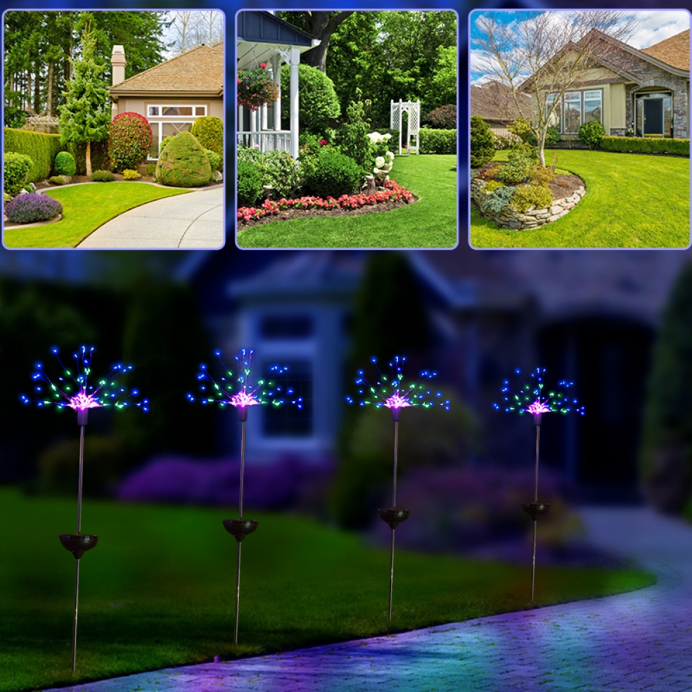 Solar Fireworks Lights with 8 Lighting Modes String Light for Outdoor Warm White_50 line 150 lights - Image 2