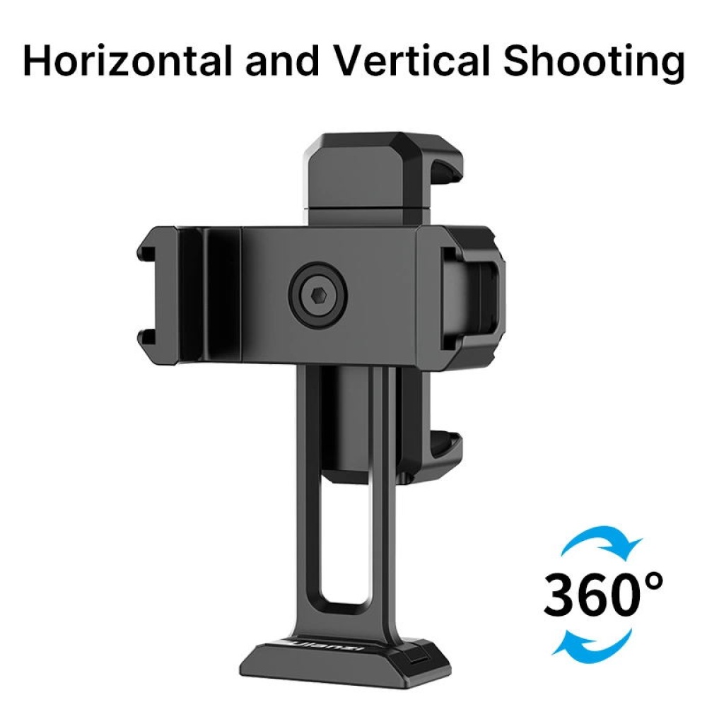 ST-18 Phone Holder Horizontal and Vertical Shooting Dual Teleprompter Stand Mount Clamp black - Image 2