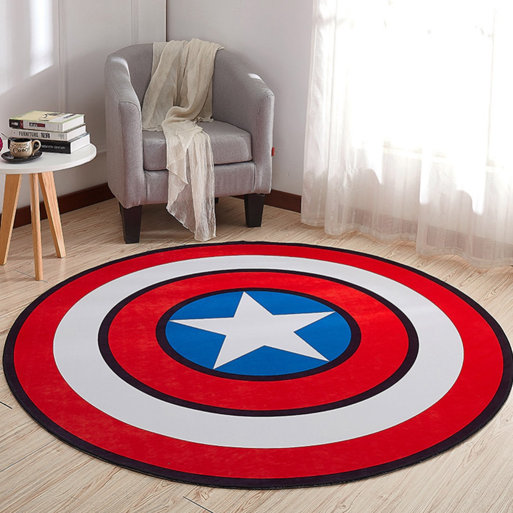 Non Slip Cartoon Printing Round Crawling Carpet for Computer Chair Kids Room 6_80cm - Image 3